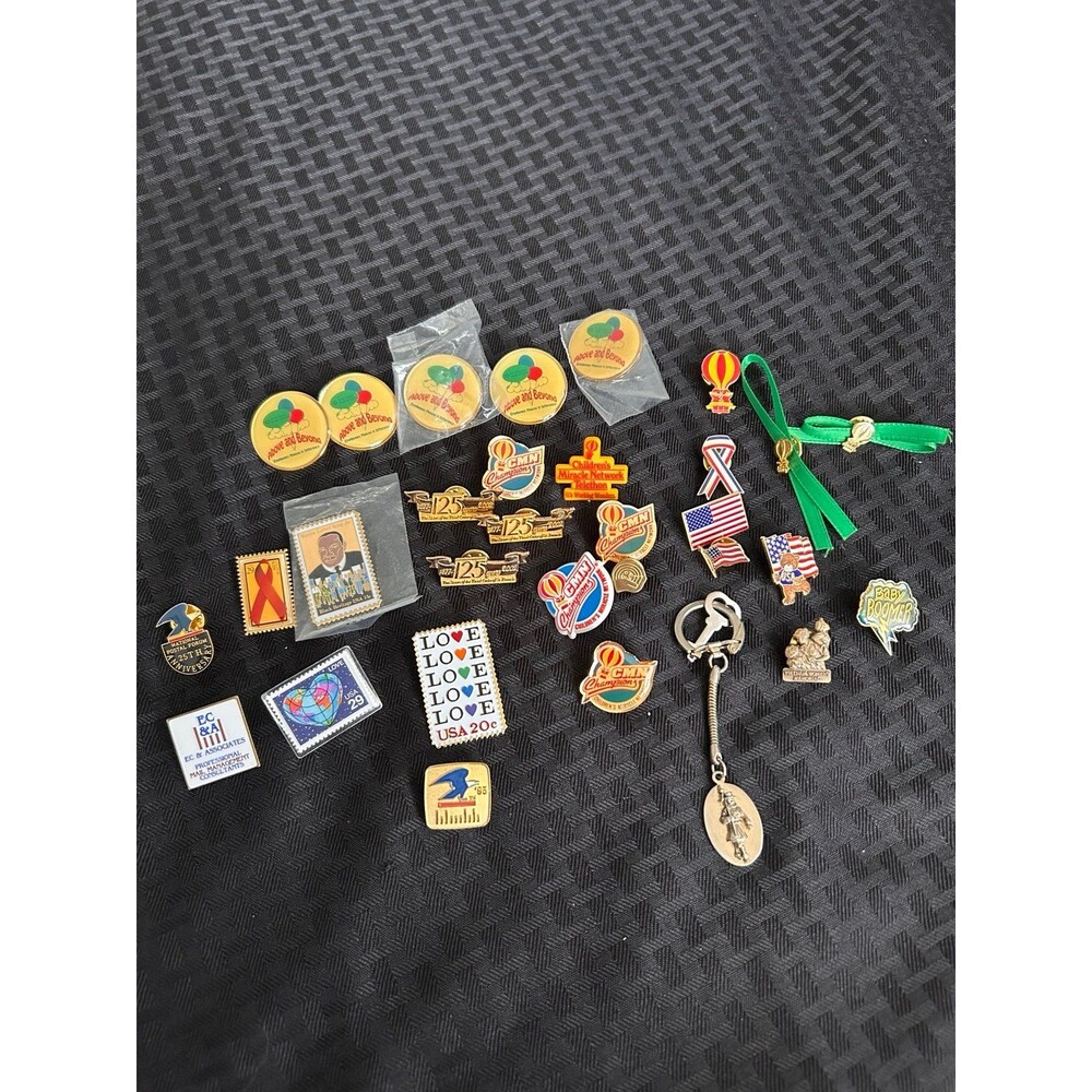 Lapel Pin & Keychain Collection Lot (20+ Pieces)